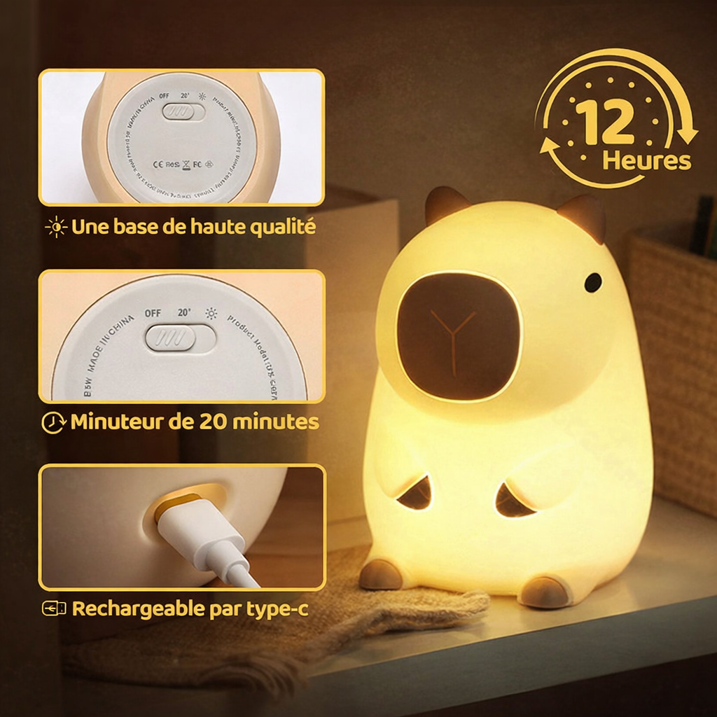 Veilleuse douce rechargeable design animal
