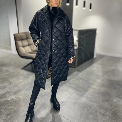 Veste matelassée réversible avec doublure léopard