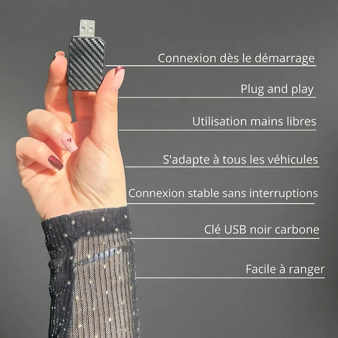 Adaptateur CarPlay & Android Auto sans fil – USB universel compatible