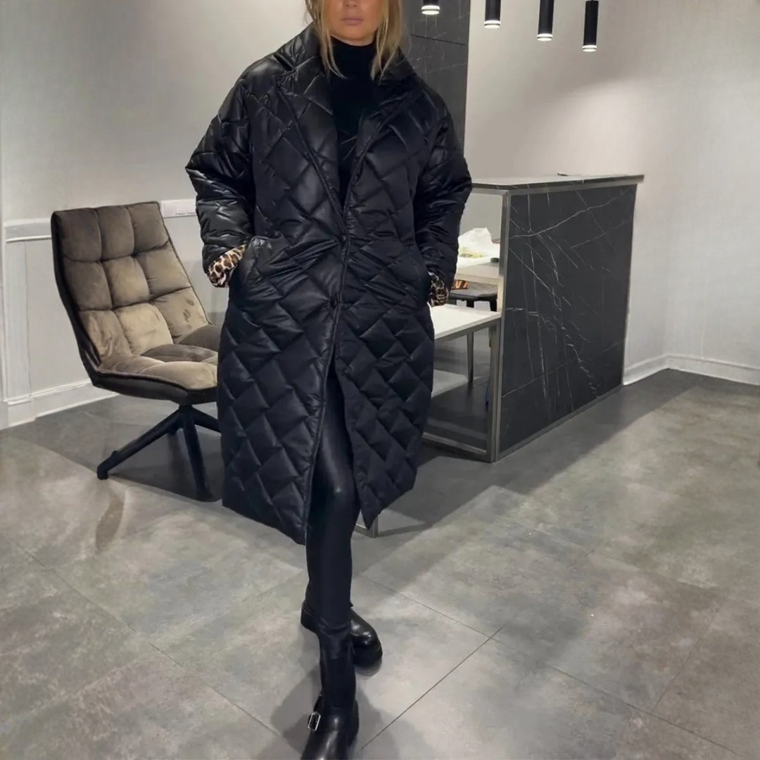 Veste matelassée réversible avec doublure léopard