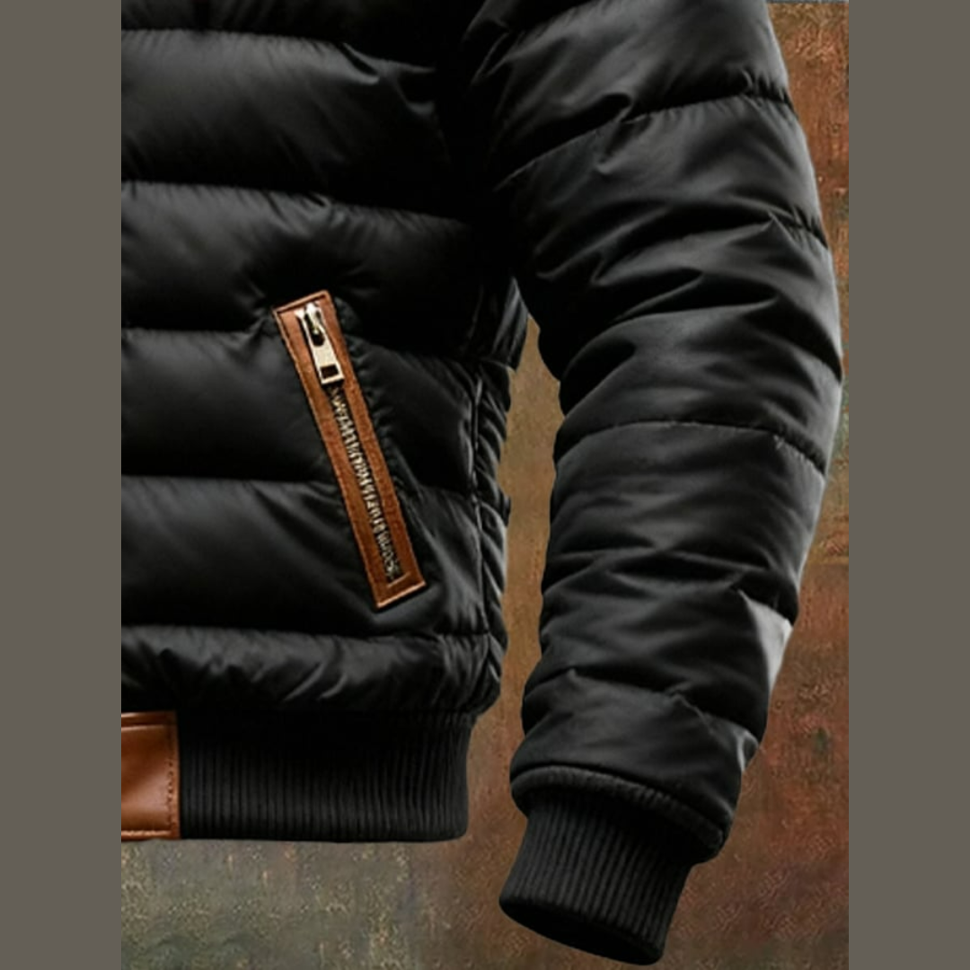 Schwarze Sherpa-Steppjacke