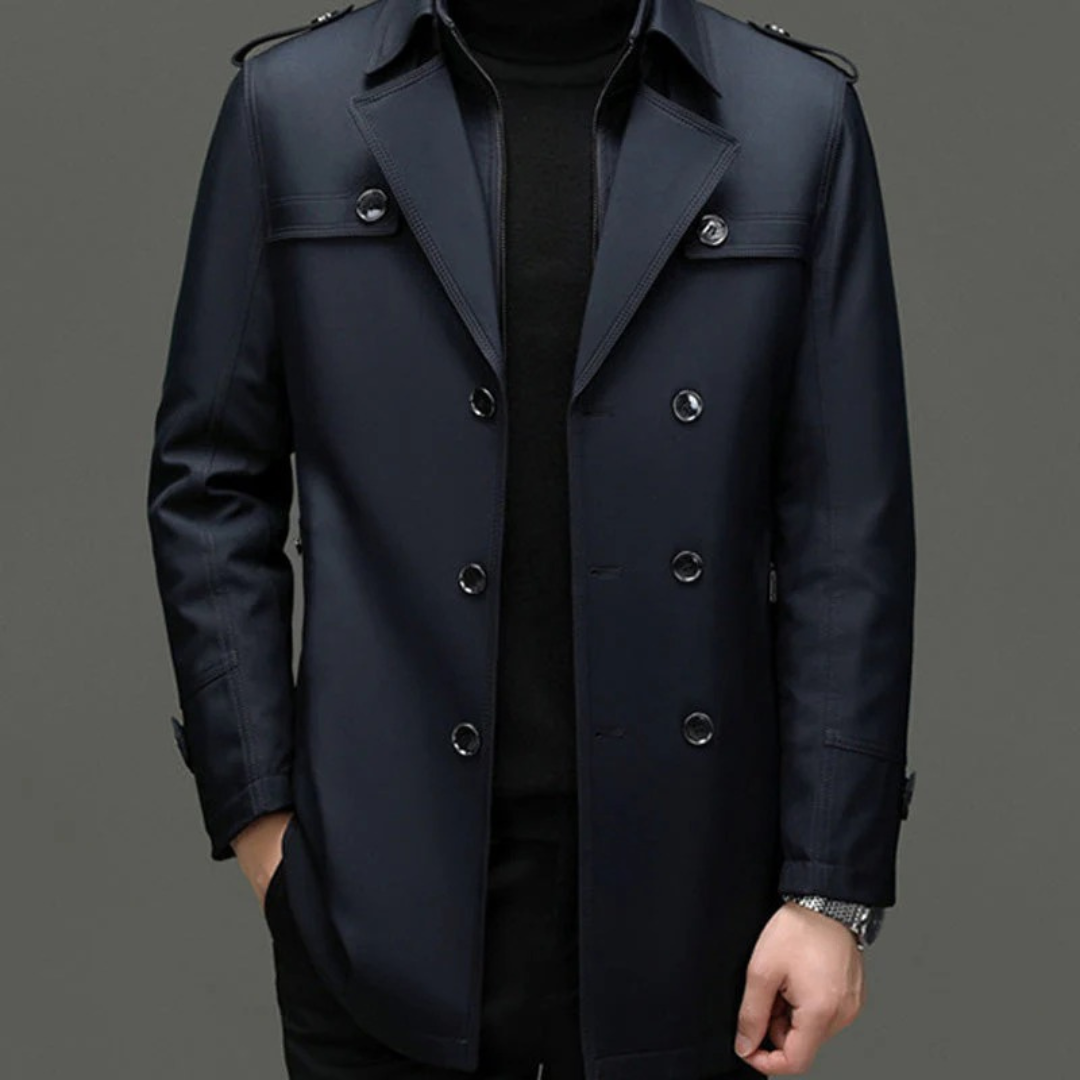 Trench-coat mi-long pour homme avec doublure amovible