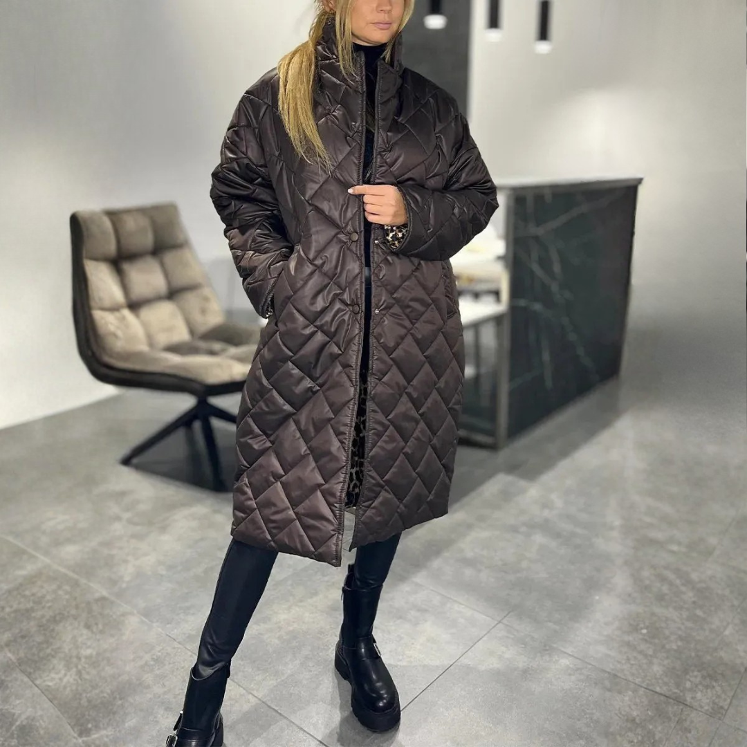 Veste matelassée réversible avec doublure léopard