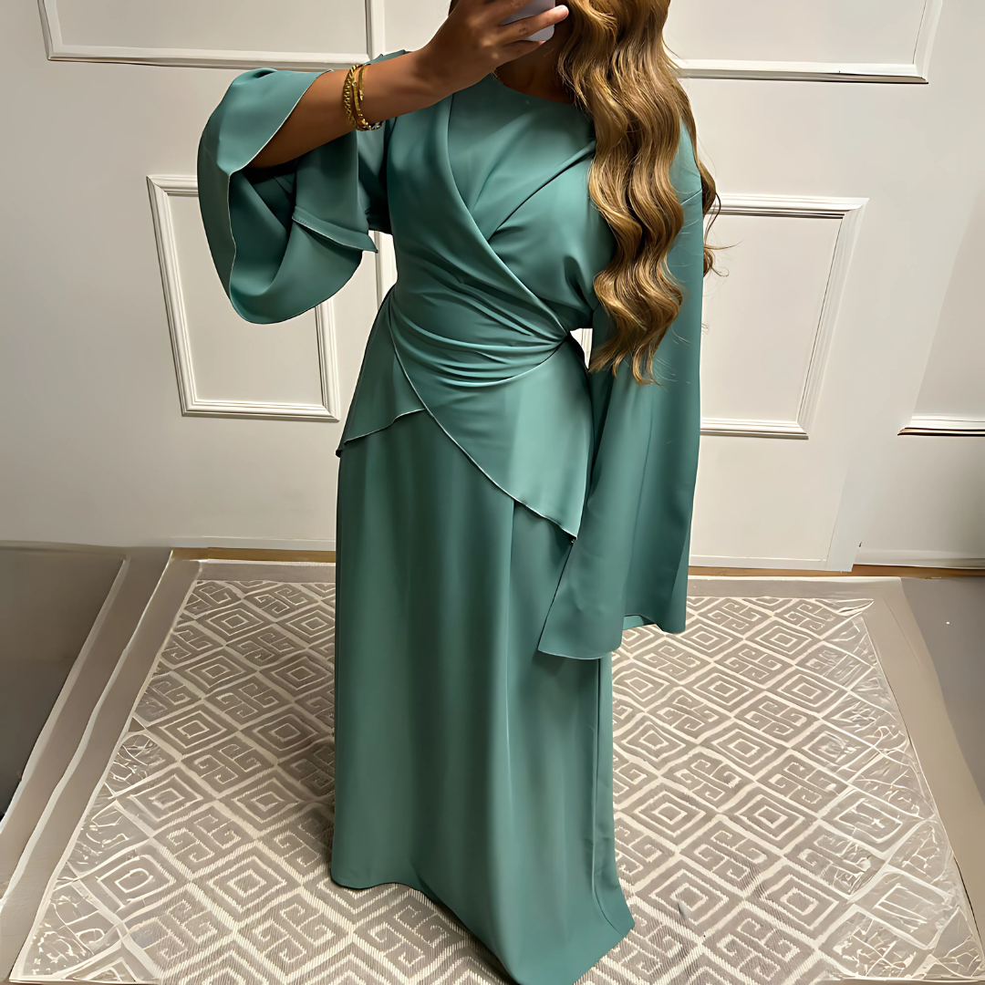 Abaya fluide à manches papillon