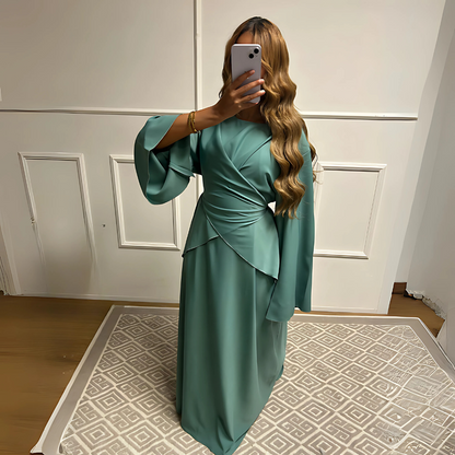 Abaya fluide à manches papillon