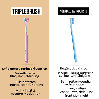 (4 pièces) TripleBrush pour enfants 1-14 ans