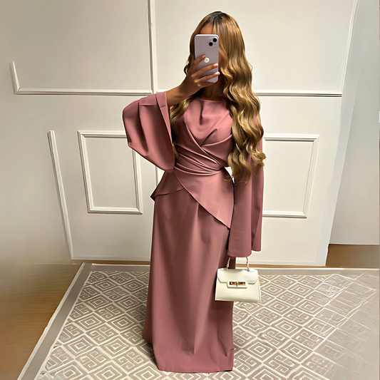 Abaya fluide à manches papillon