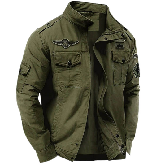 Strukturierte Militärjacke für Herren